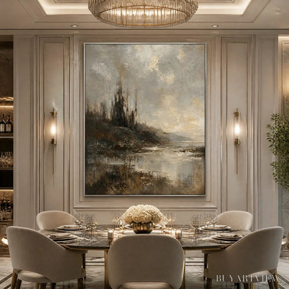BUYARTVIEW Tarnished Lake – Moody Lake Landscape Painting - image 6