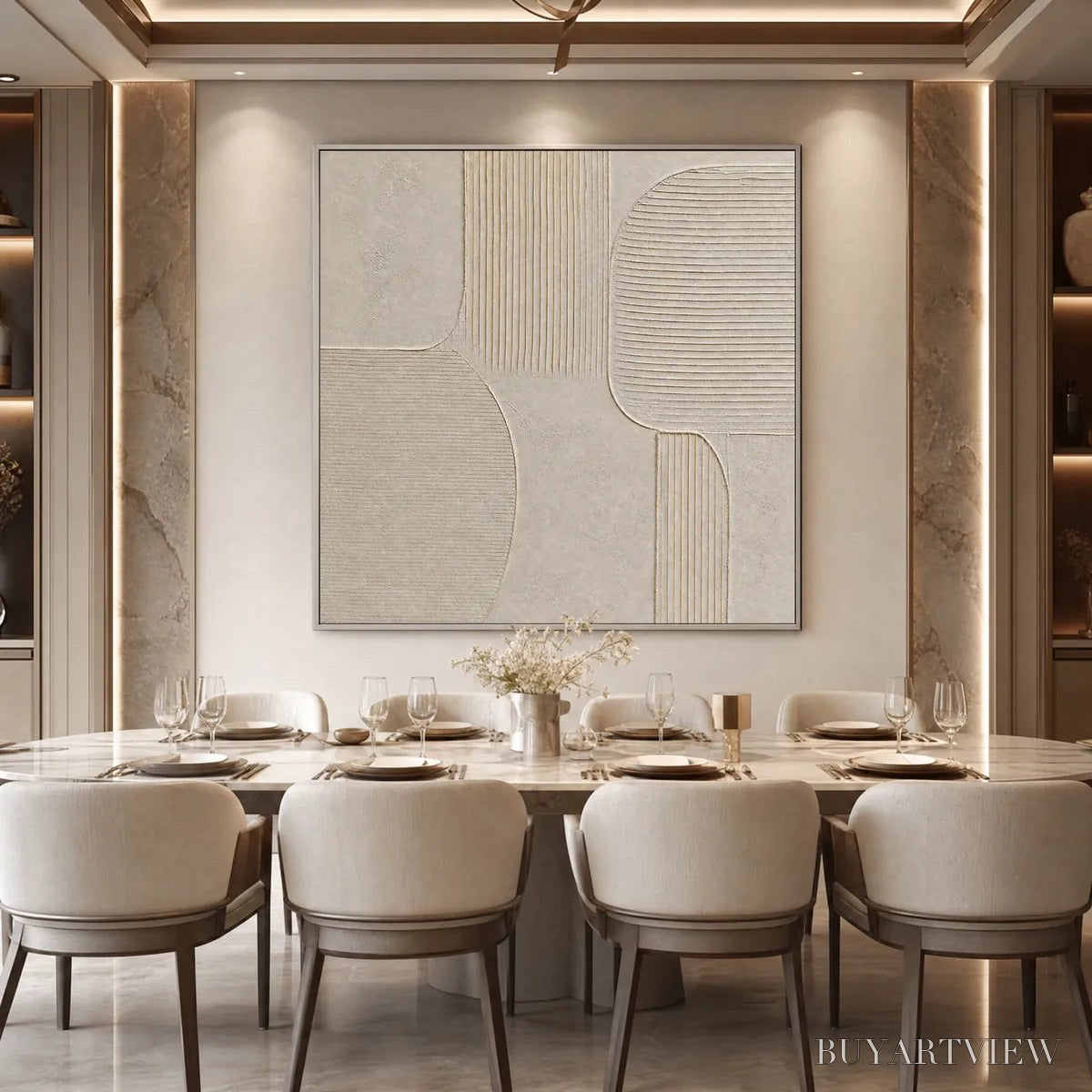 BUYARTVIEW Sanctuary – Large Square Textured Wabi Sabi Abstract Painting - image 6