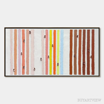 BUYARTVIEW Our Walks – Colorful Textured Abstract Painting of Life's Journeys - image 1