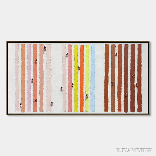 BUYARTVIEW Our Walks – Colorful Textured Abstract Painting of Life's Journeys - image 1
