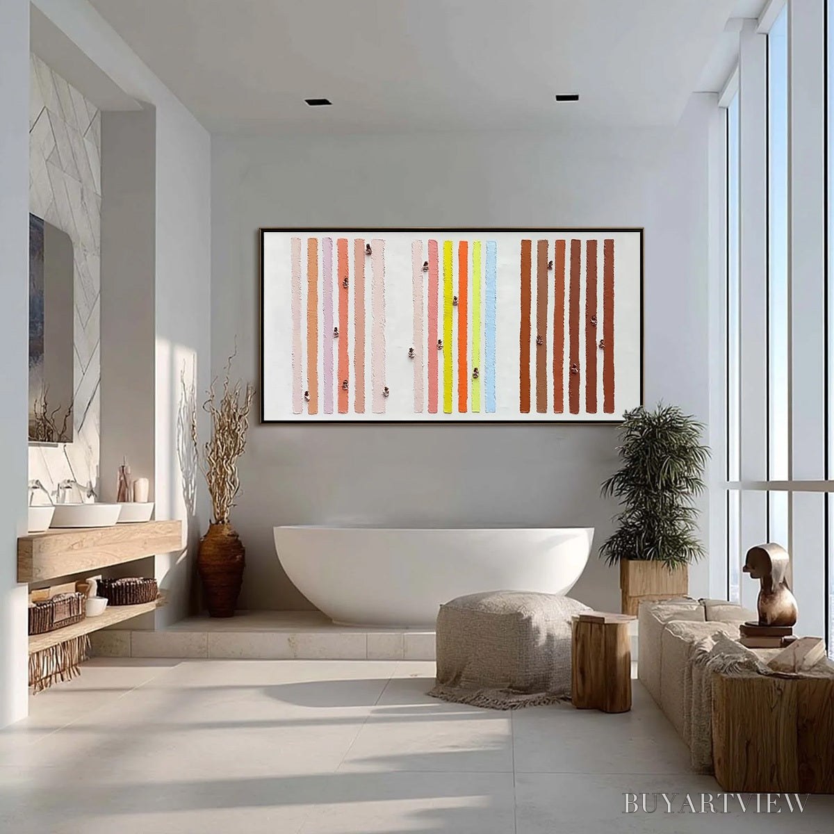 BUYARTVIEW Our Walks – Colorful Textured Abstract Painting of Life's Journeys - image 4