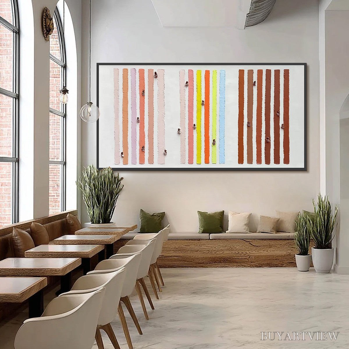 BUYARTVIEW Our Walks – Colorful Textured Abstract Painting of Life's Journeys - image 6