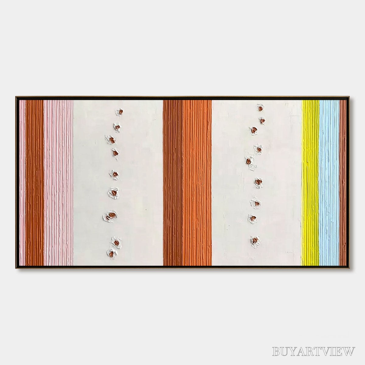 BUYARTVIEW Color Cadence – Textured Colorful Abstract Impasto Stripe Painting - image 1