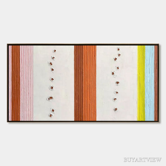 BUYARTVIEW Color Cadence – Textured Colorful Abstract Impasto Stripe Painting - image 1
