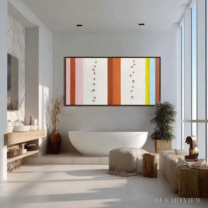 BUYARTVIEW Color Cadence – Textured Colorful Abstract Impasto Stripe Painting - image 4