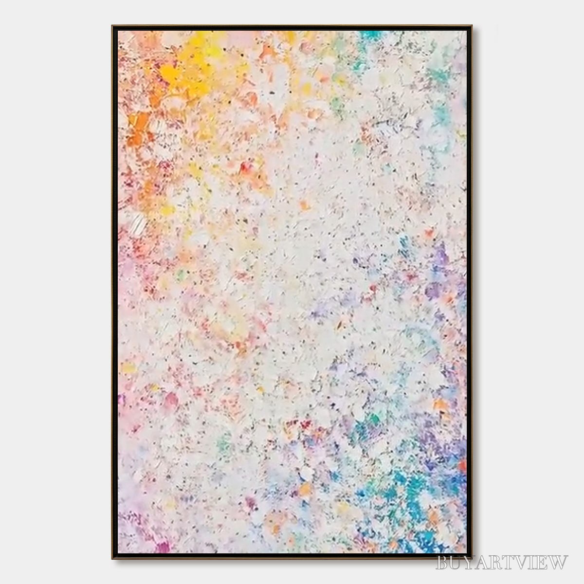 BUYARTVIEW Serendipity – Colorful Textured Abstract Vertical Oil Painting - image 1