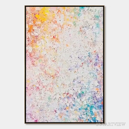 BUYARTVIEW Serendipity – Colorful Textured Abstract Vertical Oil Painting - image 1