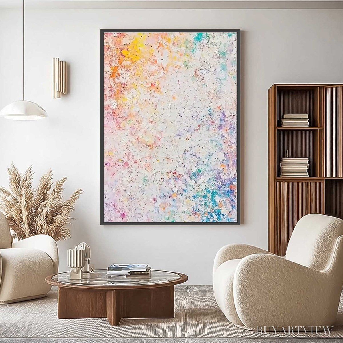 BUYARTVIEW Serendipity – Colorful Textured Abstract Vertical Oil Painting - image 2