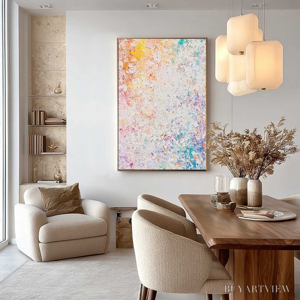BUYARTVIEW Serendipity – Colorful Textured Abstract Vertical Oil Painting - image 4