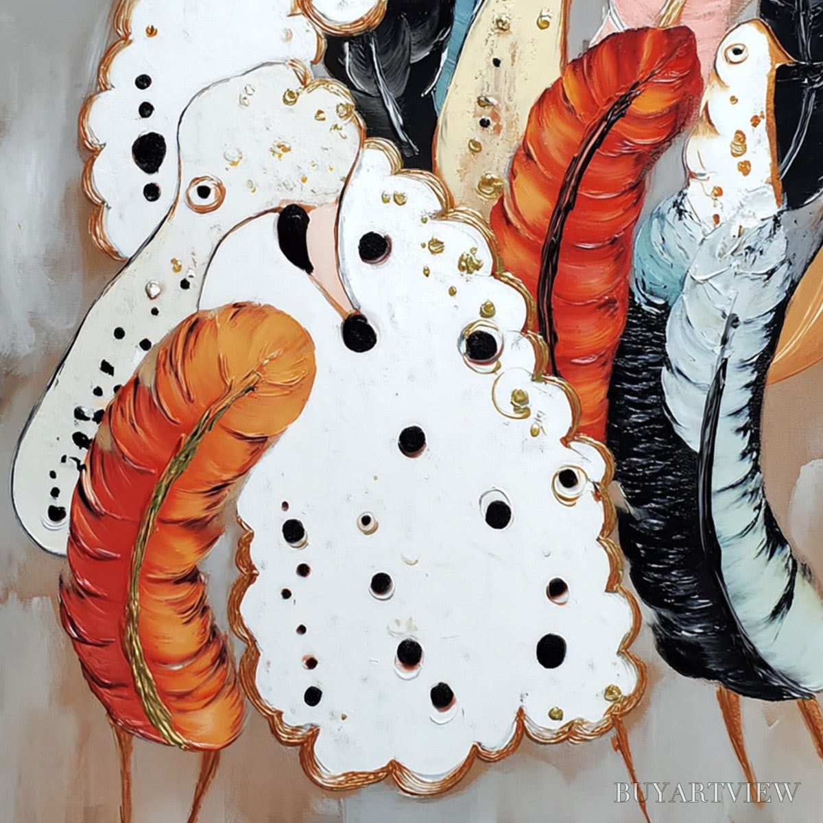 BUYARTVIEW Canine Couture – Whimsical Abstract Poodle and Feather Painting - image 5