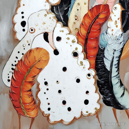 BUYARTVIEW Canine Couture – Whimsical Abstract Poodle and Feather Painting - image 5