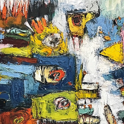 BUYARTVIEW Concrete Carnival – Large Colorful Abstract Impasto - image 3