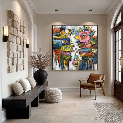 BUYARTVIEW Concrete Carnival – Large Colorful Abstract Impasto - image 4