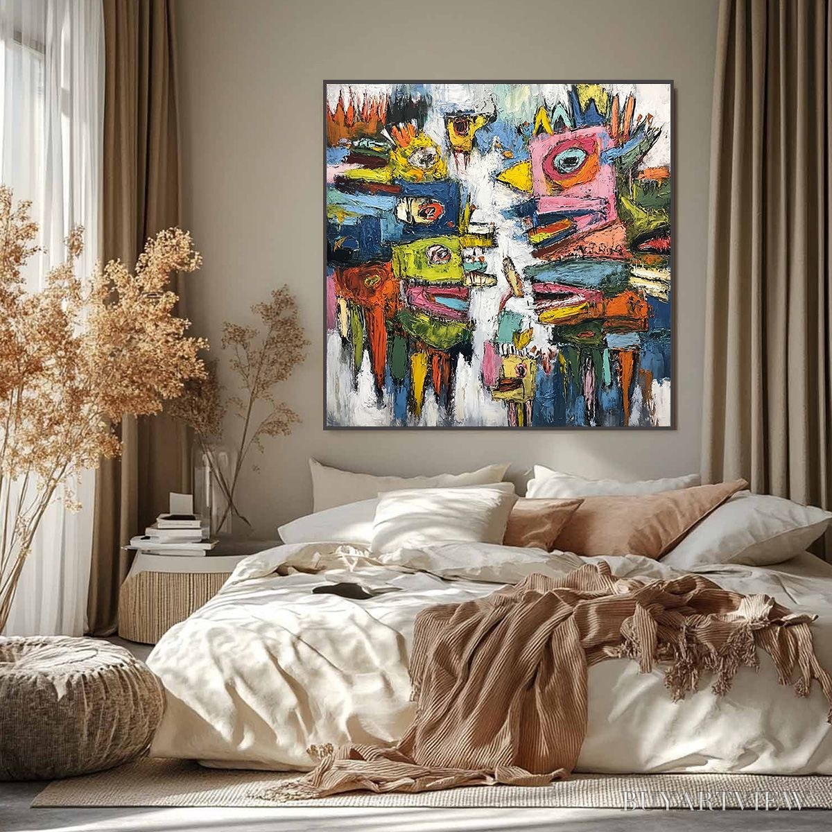 BUYARTVIEW Concrete Carnival – Large Colorful Abstract Impasto - image 6