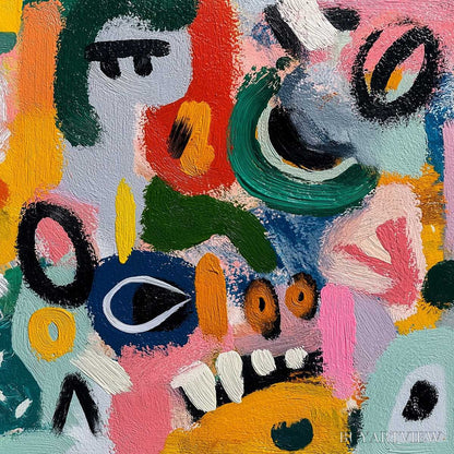 BUYARTVIEW Joyful Chaos – Vibrant Large Horizontal Abstract Expressionist - image 5
