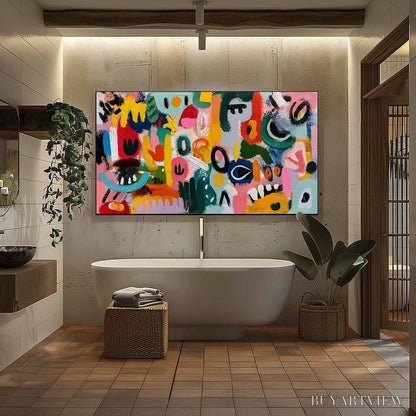 BUYARTVIEW Joyful Chaos – Vibrant Large Horizontal Abstract Expressionist - image 6