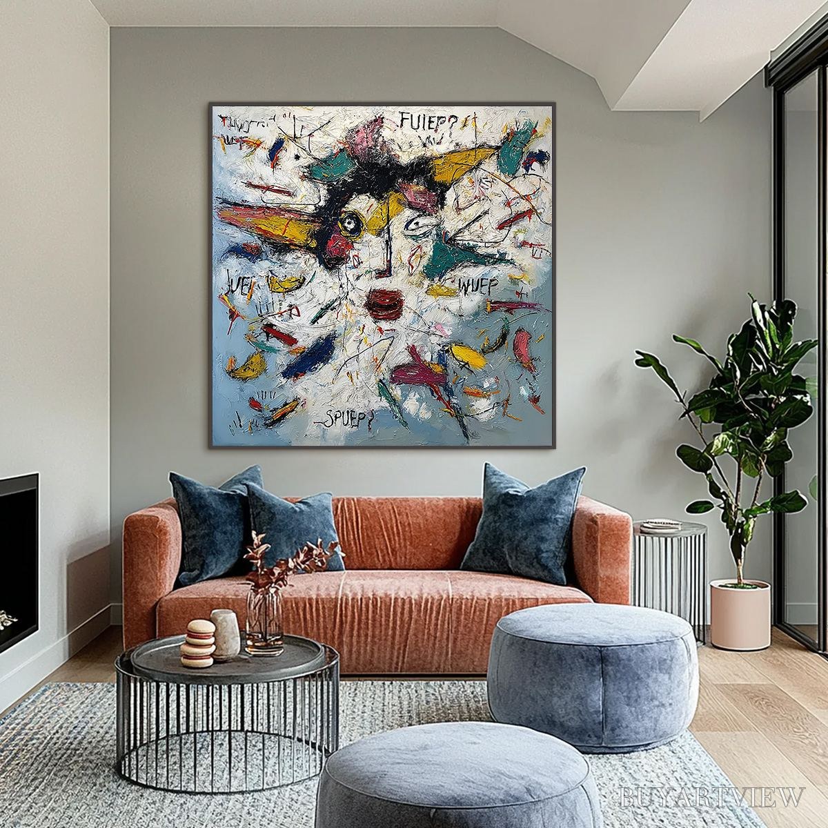 BUYARTVIEW Static Mind – Colorful Textured Abstract Expressionist - image 2