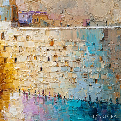 BUYARTVIEW Citadel of Memories – Textured Impasto Cityscape Oil Painting - image 3