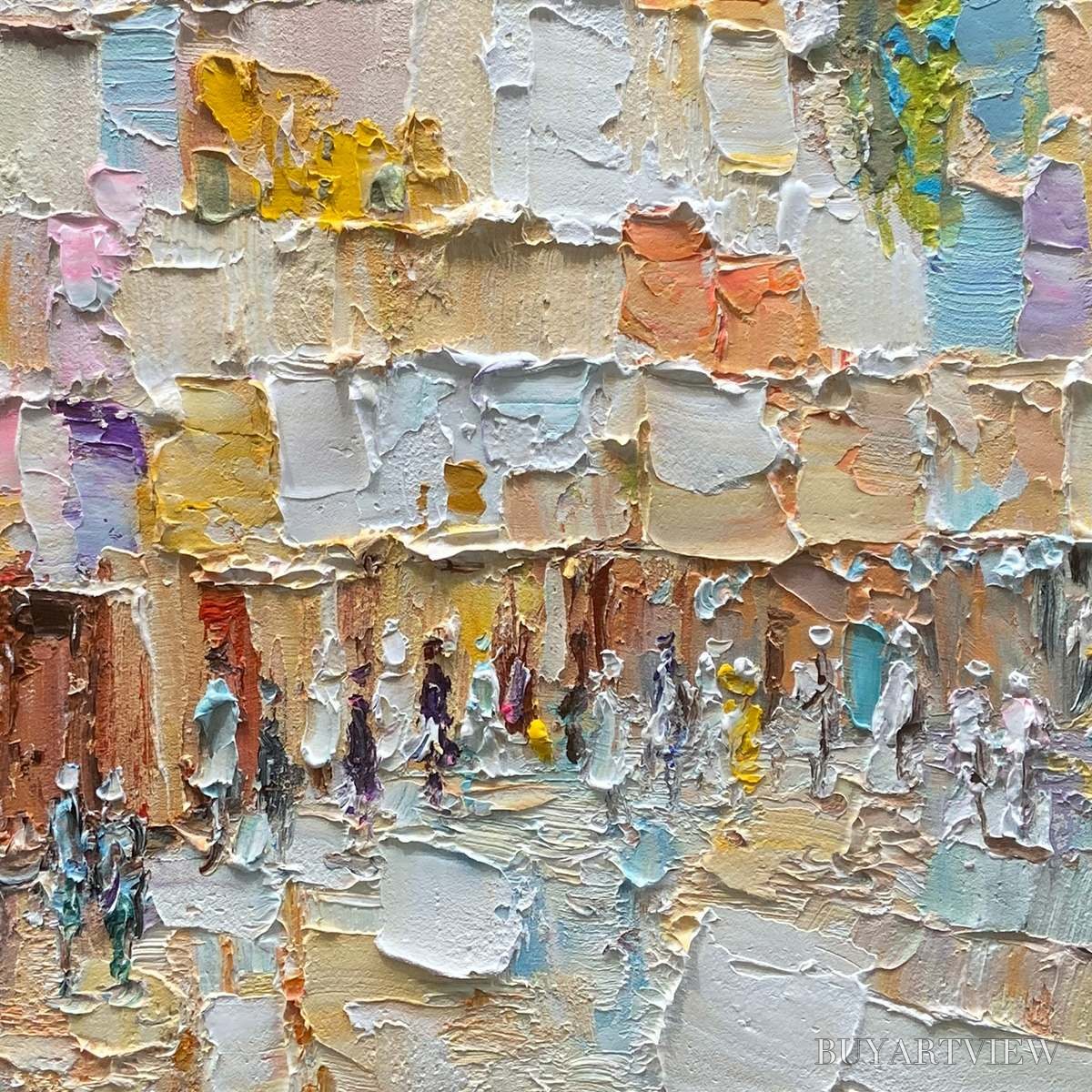 BUYARTVIEW Stones of Solace – Textured Impasto Painting of an Ancient Cityscape - image 3