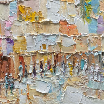 BUYARTVIEW Stones of Solace – Textured Impasto Painting of an Ancient Cityscape - image 3