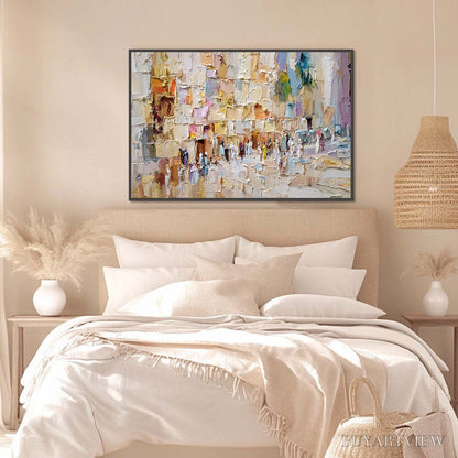 BUYARTVIEW Stones of Solace – Textured Impasto Painting of an Ancient Cityscape - image 4