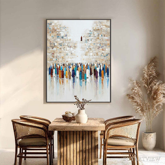 BUYARTVIEW Wall of Ages – Textured Impasto Painting of a Historic Pilgrimage - image 2