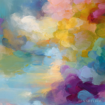 BUYARTVIEW Dreamscape Melody – Colorful Abstract Cloudscape Painting Set of 2 - image 5