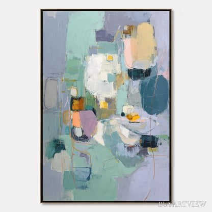 BUYARTVIEW Morning Chorus – Colorful Modern Abstract Composition Painting - image 1