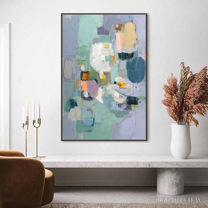 BUYARTVIEW Morning Chorus – Colorful Modern Abstract Composition Painting - image 2
