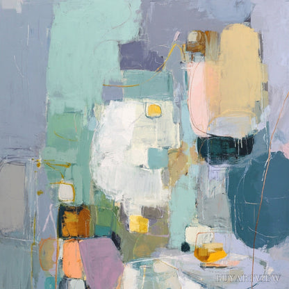 BUYARTVIEW Morning Chorus – Colorful Modern Abstract Composition Painting - image 3