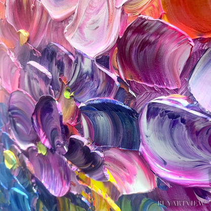 BUYARTVIEW Ready to Ship | Rainbow Falls | 28''X56'' | 70x140cm | Black Frame - image 2