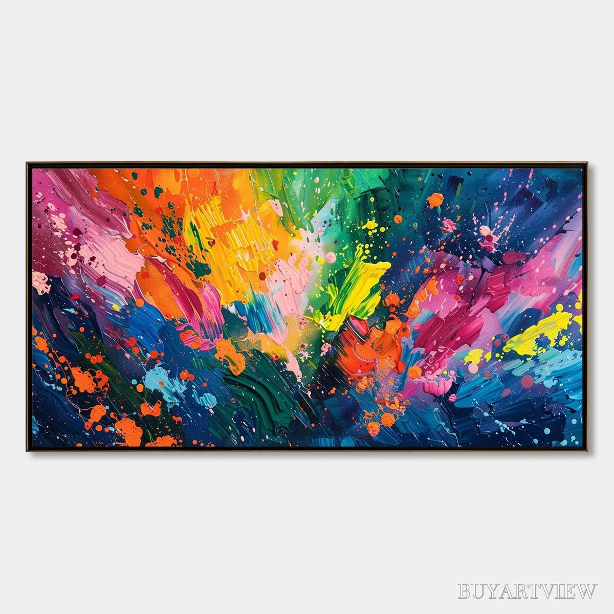 BUYARTVIEW Spectrum Surge – Vibrant Abstract Textured Oil Painting - image 1