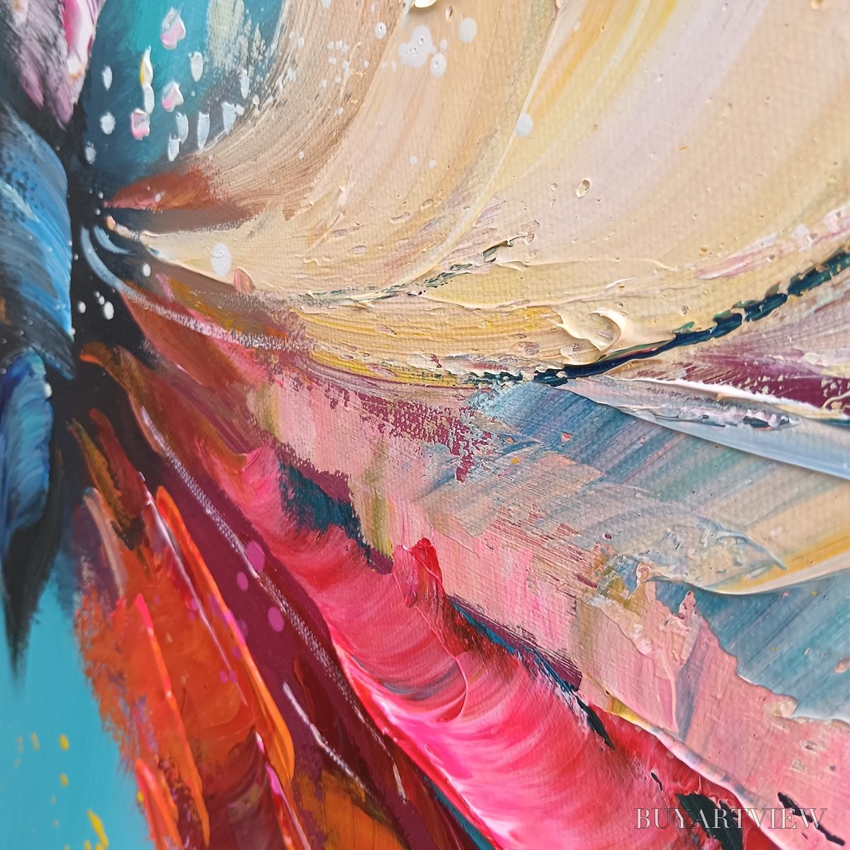 BUYARTVIEW Ready to Ship | Metamorphosis | 28''X56'' | 70x140cm | Gold Frame - image 4