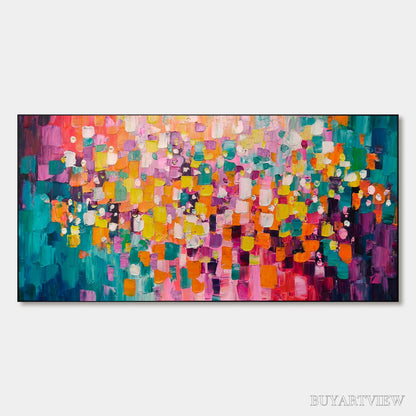 BUYARTVIEW Ready to Ship | Spectrum Mosaic | 28''X56'' | 70x140cm | Black Frame - image 3