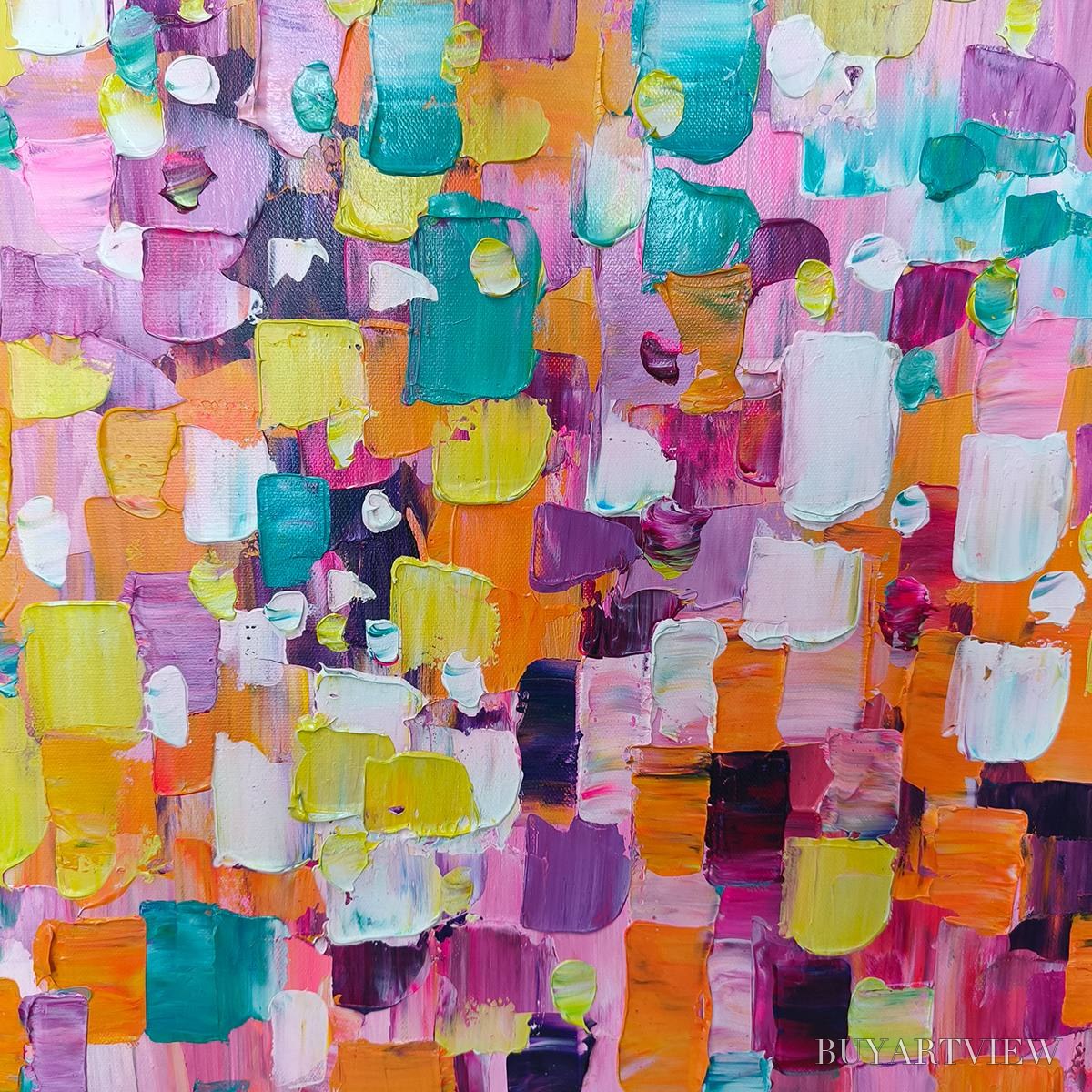 BUYARTVIEW Ready to Ship | Spectrum Mosaic | 28''X56'' | 70x140cm | Black Frame - image 5