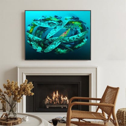 BUYARTVIEW Aquamarine Dream – Textured Abstract Oil Painting in Blues & Greens - image 6