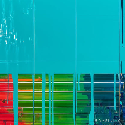 BUYARTVIEW Melting Horizon – Vibrant Abstract Glitch Art Oil Painting - image 6