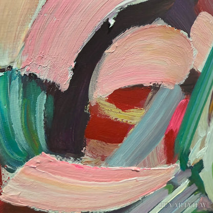 BUYARTVIEW Hexagonal Harmony Textured Abstract Impasto Oil Painting - image 6