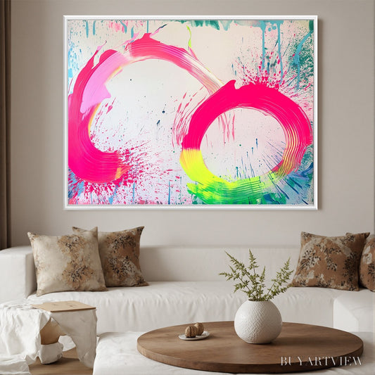 BUYARTVIEW Neon Bloom – Vibrant Abstract Acrylic Painting - image 2