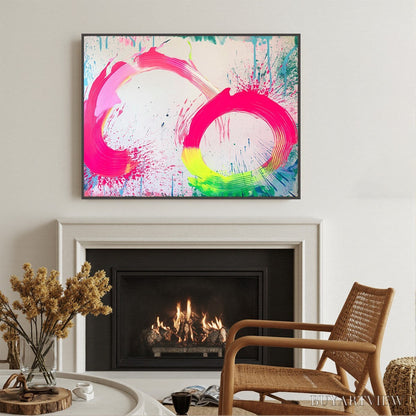 BUYARTVIEW Neon Bloom – Vibrant Abstract Acrylic Painting - image 4