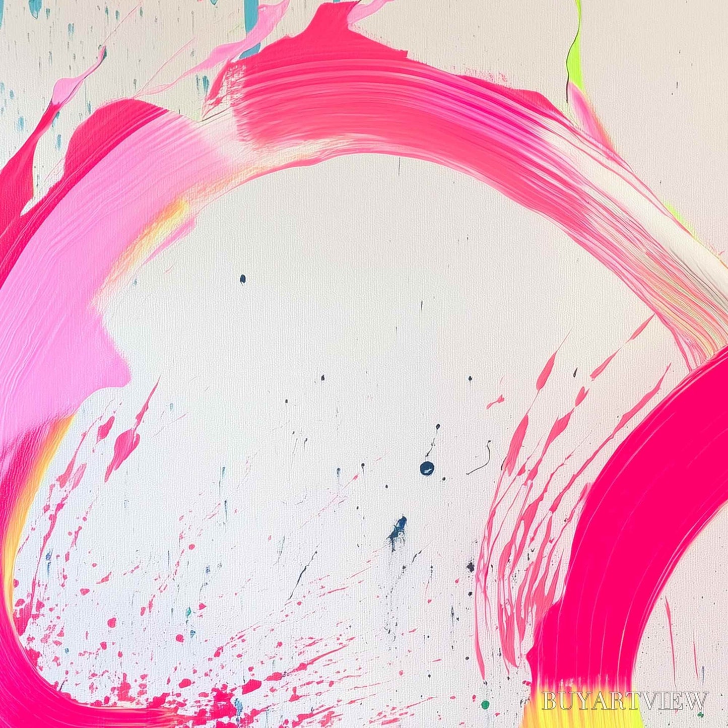BUYARTVIEW Neon Bloom – Vibrant Abstract Acrylic Painting - image 6