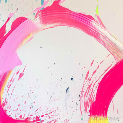 BUYARTVIEW Neon Bloom – Vibrant Abstract Acrylic Painting - image 6