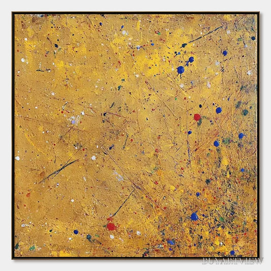 BUYARTVIEW Golden Chorus – Abstract Expressionist Oil Painting - image 1