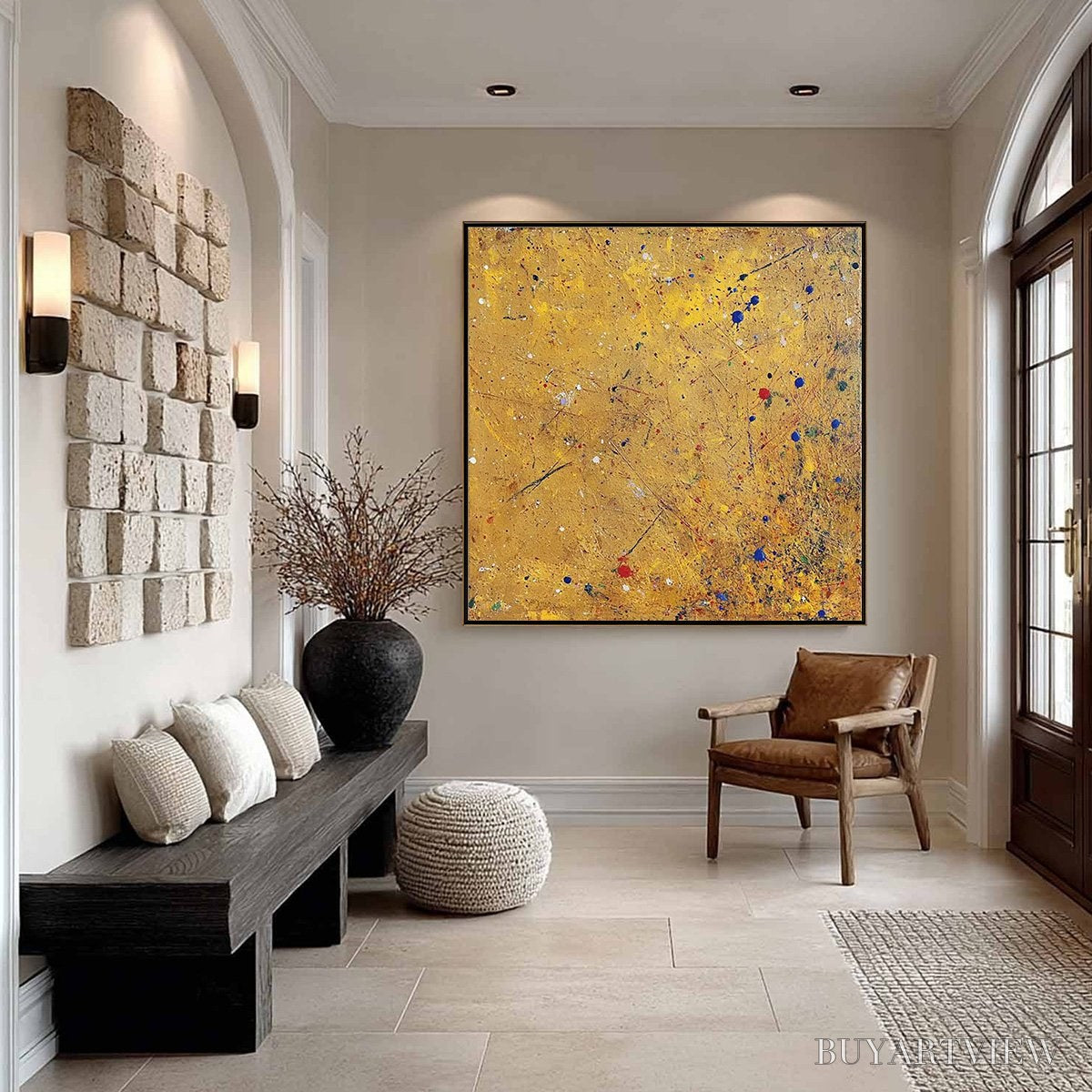 BUYARTVIEW Golden Chorus – Abstract Expressionist Oil Painting - image 2
