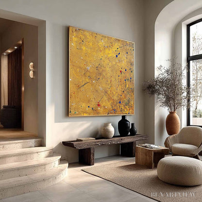 BUYARTVIEW Golden Chorus – Abstract Expressionist Oil Painting - image 3