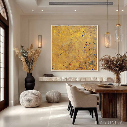 BUYARTVIEW Golden Chorus – Abstract Expressionist Oil Painting - image 4