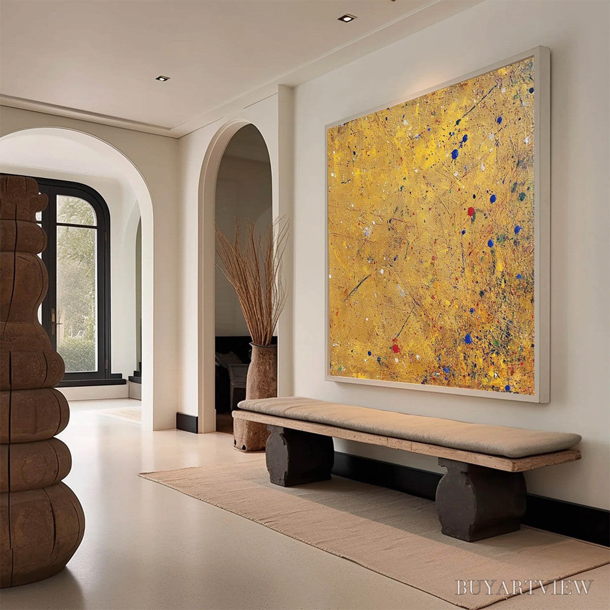 BUYARTVIEW Golden Chorus – Abstract Expressionist Oil Painting - image 5