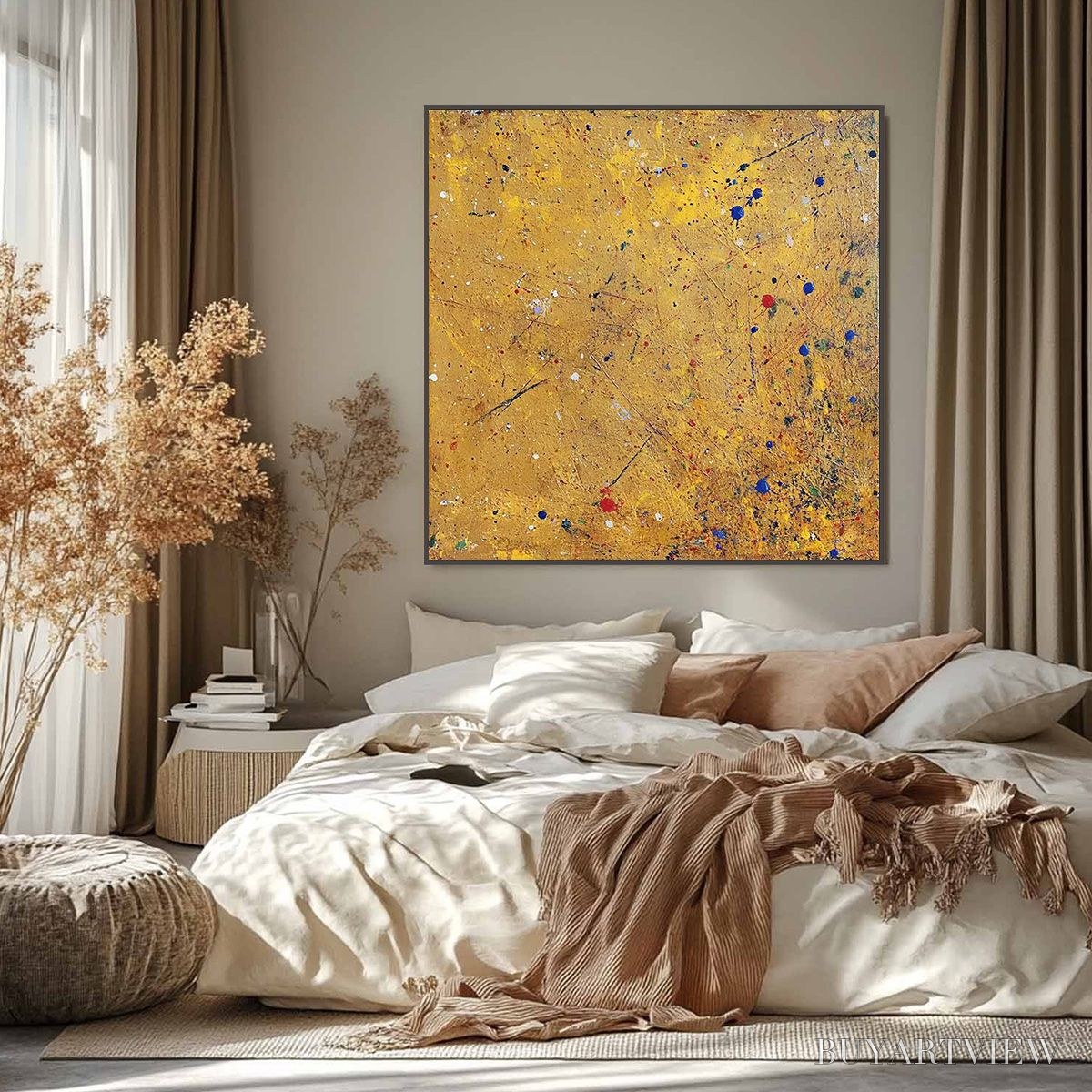 BUYARTVIEW Golden Chorus – Abstract Expressionist Oil Painting - image 6
