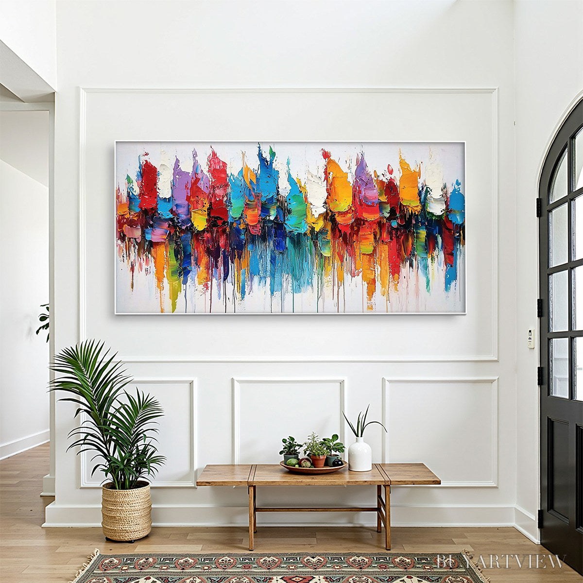 BUYARTVIEW Colorfalls – Panoramic Abstract Oil Painting in Vibrant Hues - image 2