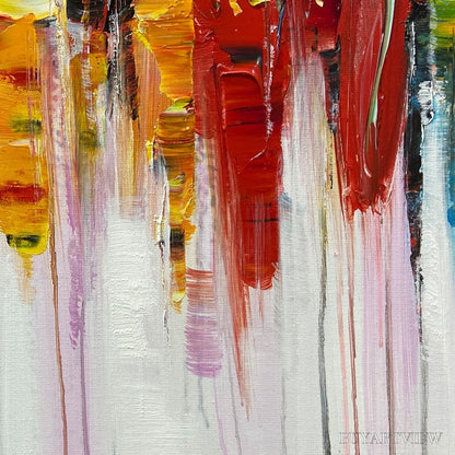 BUYARTVIEW Colorfalls – Panoramic Abstract Oil Painting in Vibrant Hues - image 3